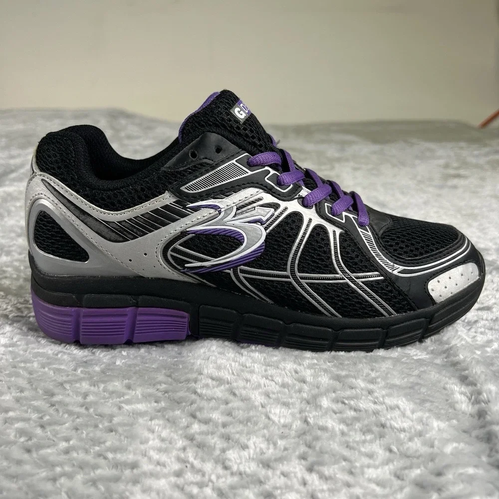 Gravity Defyer Womens 7.5 Walking Shoes Black Purple Comfort GDEFY TB9004FBP-M